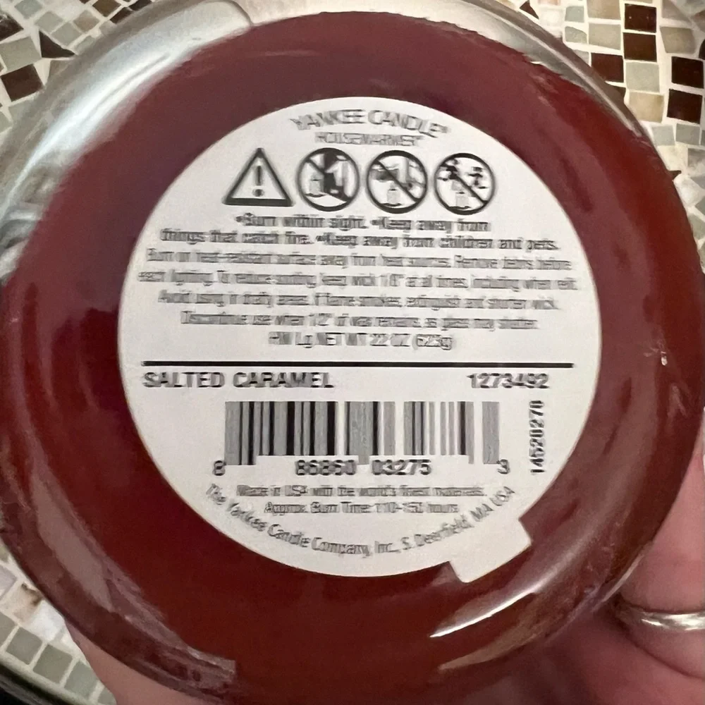 Yankee Candle Salted Caramel Large Jar Candle Lit and Burned Several Times